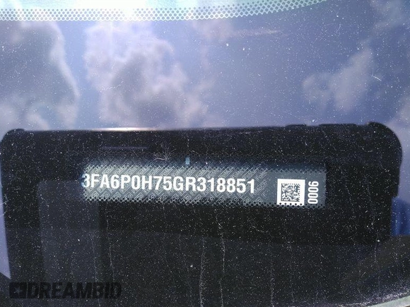 2016 Ford Fusion SE with VIN 3FA6P0H75GR318851, listed as a IAAI auction lot 42853126 with 59,063 mi miles and . Bid and sale history available at DreamBid. Image 3.