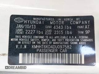2013 Hyundai Genesis Coupe Premium z VIN KMHHT6KD4DU097582, wystawiony jako IAAI lot #42276696 z przebiegiem 114 934 mil mil oraz . Historia ofert i sprzedaży dostępna na DreamBid. Obrazek 9.