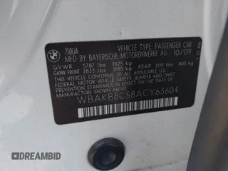 2010 BMW 7 Series 750Li с VIN WBAKB8C58ACY63604, выставлен на аукционе IAAI как лот 41986270 с пробегом 131 865 миль миль и . История ставок и продаж доступна на DreamBid. Изображение 9.