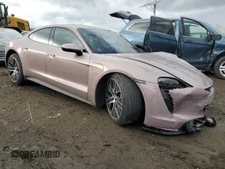 2022 Porsche Taycan with VIN WP0AA2Y11NSA14157, listed as a Copart auction lot 84951134 with 15,425 mi miles and Salvage title. Bid and sale history available at DreamBid. Image 4.