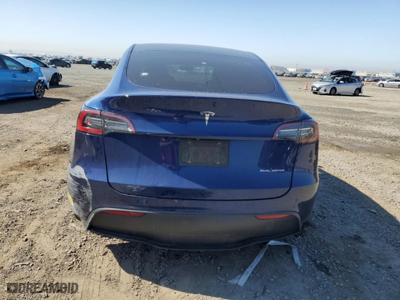2021 Tesla Model Y Long Range with VIN 5YJYGAEE3MF231751, listed as a Copart auction lot 46415105 with 78,172 mi miles and Salvage Title. Bid and sale history available at carsss.com. Image 6.