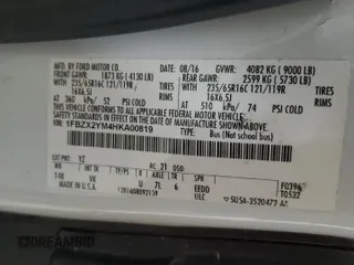 2017 Ford Transit XL z VIN 1FBZX2YM4HKA00819, wystawiony jako Copart lot #49780555 z przebiegiem 251 396 mil mil oraz Nie do naprawy. Historia ofert i sprzedaży dostępna na DreamBid. Obrazek 13.