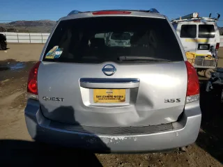 2007 Nissan Quest S with VIN 5N1BV28U07N101853, listed as a Copart auction lot 87905775 with 132,778 mi miles and Salvage Title. Bid and sale history available at carsss.com. Image 6.