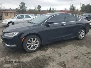 2015 Chrysler 200 C with VIN 1C3CCCCB1FN629396, listed as a Copart auction lot 49834515 with 185,227 mi miles and Clean Title. Bid and sale history available at carsss.com. Image 1.
