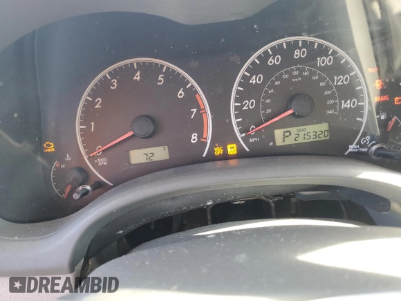 2010 Toyota Corolla with VIN 2T1BU4EE3AC348780, listed as a Copart auction lot 57978025 with 215,320 mi miles and Clean title. Bid and sale history available at DreamBid. Image 9.