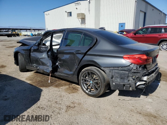 2020 BMW 5 Series 530e with VIN WBAJA9C02LCE53489, listed as a Copart auction lot 56739195 with Not provided miles and Salvage title. Bid and sale history available at DreamBid. Image 2.