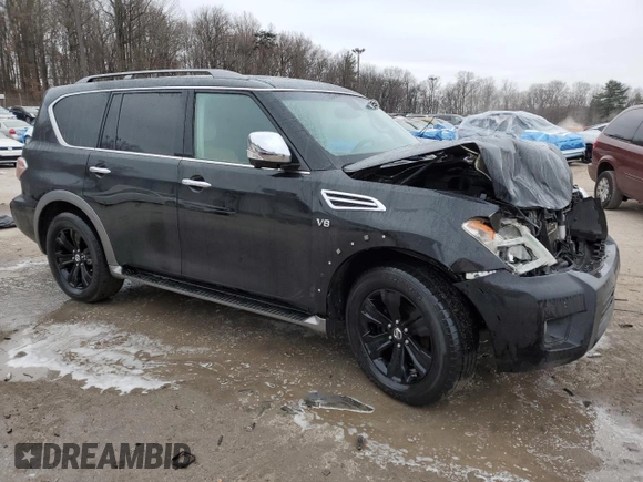 2017 Nissan Armada Platinum with VIN JN8AY2NE4H9704307, listed as a Copart auction lot 85791644 with 79,712 mi miles and Salvage Title. Bid and sale history available at carsss.com. Image 4.