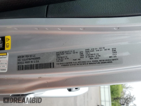 2023 Jeep Wrangler Rubicon with VIN 1C4JJXFM4PW589923, listed as a Copart auction lot 58725465 with 9,814 mi miles and Salvage title. Bid and sale history available at DreamBid. Image 14.
