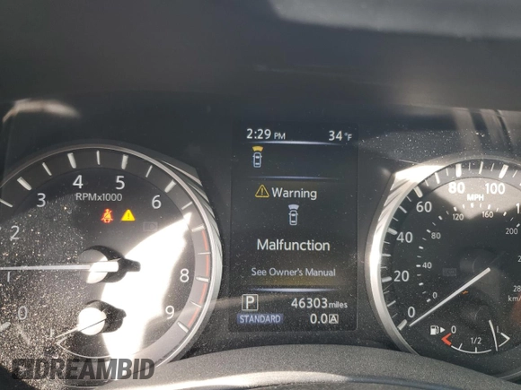 2019 Infiniti Q50 3.0t Signature Edition with VIN JN1EV7AP8KM541632, listed as a Copart auction lot 84759594 with 46,303 mi miles and Salvage Title. Bid and sale history available at carsss.com. Image 9.