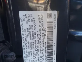 2018 Honda CR-V Touring with VIN 2HKRW1H94JH507406, listed as a Copart auction lot 86980214 with 76,527 mi miles and Salvage Title. Bid and sale history available at DreamBid. Image 16.