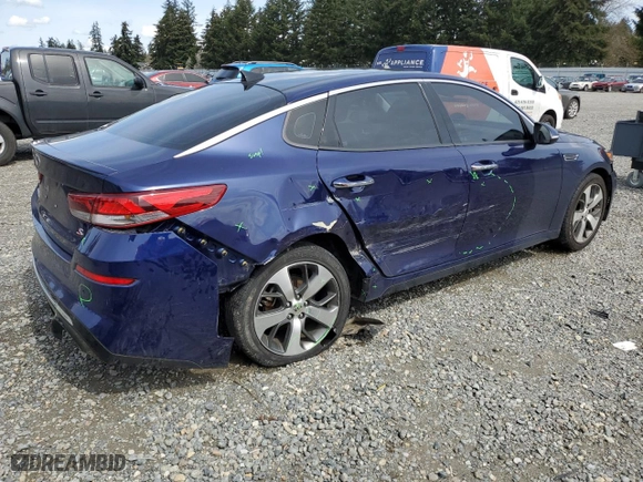 2019 Kia Optima LX with VIN 5XXGT4L39KG287505, listed as a Copart auction lot 51943985 with 37,304 mi miles and Salvage Title. Bid and sale history available at carsss.com. Image 3.