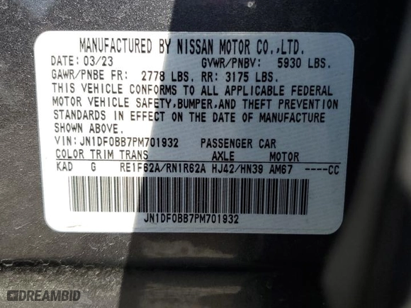 2023 Nissan ARIYA EVOLVE+ with VIN JN1DF0BB7PM701932, listed as a Copart auction lot 67352604 with 6,301 mi miles and Salvage Title. Bid and sale history available at carsss.com. Image 15.