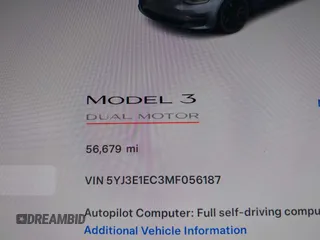 2021 Tesla Model 3 Performance z VIN 5YJ3E1EC3MF056187, wystawiony jako IAAI lot #42372230 z przebiegiem 56 679 mil mil oraz . Historia ofert i sprzedaży dostępna na DreamBid. Obrazek 15.