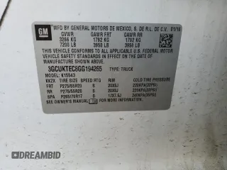 2016 Chevrolet Silverado 1500 High Country with VIN 3GCUKTEC8GG194265, listed as a Copart auction lot 50376085 with 174,255 mi miles and Salvage Title. Bid and sale history available at DreamBid. Image 15.