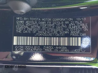 2014 Toyota Prius Four with VIN JTDKN3DUXE1736731, listed as a IAAI auction lot 42106536 with 73,621 mi miles. Bid and sale history available at carsss.com. Image 9.