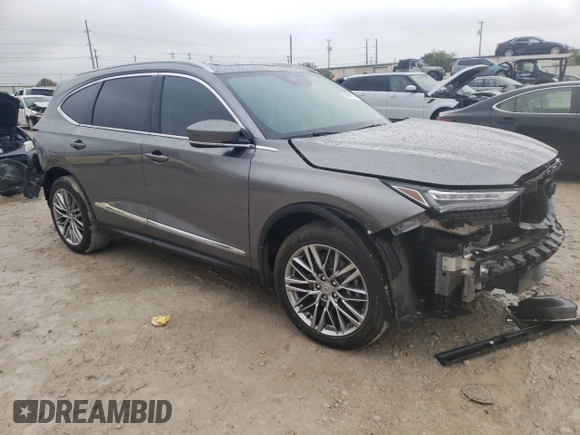 2023 Acura MDX w/Advance Package with VIN 5J8YE1H81PL016027, listed as a Copart auction lot 79716114 with 0 mi miles and Salvage Title. Bid and sale history available at carsss.com. Image 4.