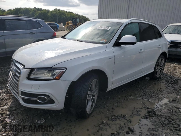 2014 Audi SQ5 Premium Plus with VIN WA1CGAFP3EA015123, listed as a Copart auction lot 69677294 with 59,328 mi miles and Salvage Title. Bid and sale history available at carsss.com. Image 1.