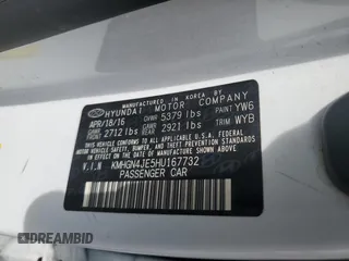 2017 Genesis G80 3.8L z VIN KMHGN4JE5HU167732, wystawiony jako Copart lot #61916625 z przebiegiem Nie podano mil oraz Szkoda całkowita • Salvage title. Historia ofert i sprzedaży dostępna na DreamBid. Obrazek 12.