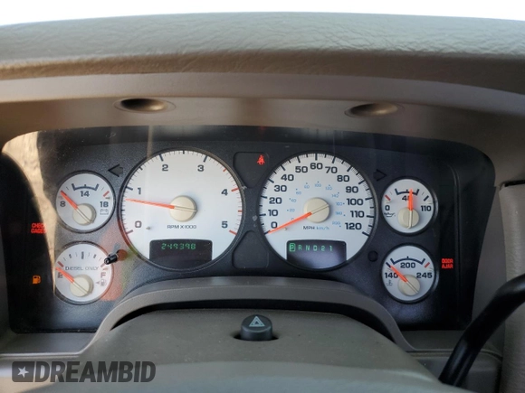 2004 Dodge Ram 2500 SLT with VIN 3D7KA28C14G200747, listed as a Copart auction lot 52447715 with 249,398 mi miles and Clean Title. Bid and sale history available at carsss.com. Image 9.