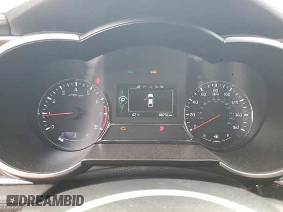 2015 Kia Optima SX Turbo with VIN 5XXGR4A61FG381136, listed as a Copart auction lot 52709315 with 48,751 mi miles and Salvage Title. Bid and sale history available at carsss.com. Image 9.