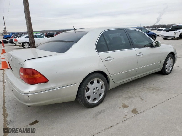 2002 Lexus LS 430 with VIN JTHBN30F120091703, listed as a Copart auction lot 46336525 with 0 mi miles and Salvage Title. Bid and sale history available at carsss.com. Image 3.