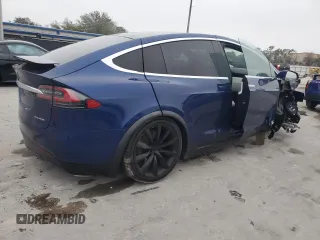 2020 Tesla Model X Long Range with VIN 5YJXCBE2XLF250234, listed as a Copart auction lot 42236365 with 63,401 mi miles and Non Repairable. Bid and sale history available at carsss.com. Image 3.