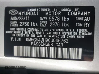 2012 Hyundai Equus Ultimate z VIN KMHGH4JH9CU046762, wystawiony jako Copart lot #63320665 z przebiegiem 132 662 mil mil oraz Czysty tytuł • Clean title. Historia ofert i sprzedaży dostępna na DreamBid. Obrazek 12.