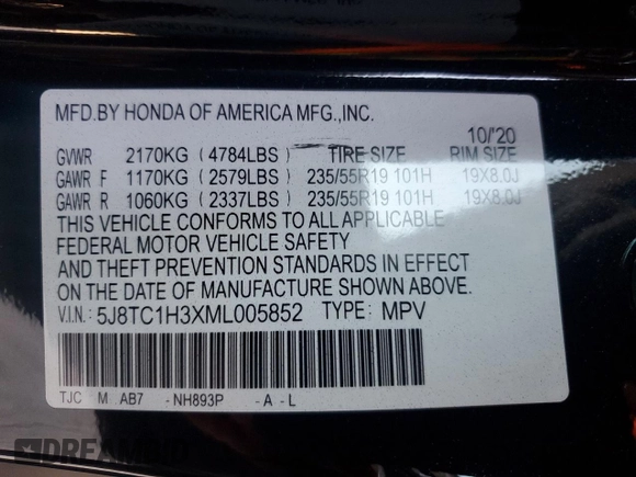 2021 Acura RDX with VIN 5J8TC1H3XML005852, listed as a Copart auction lot 42571675 with 42,923 mi miles and Salvage Title. Bid and sale history available at carsss.com. Image 15.