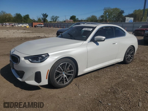 2022 BMW 2 Series 230i z VIN 3MW23CM02N8C58509, wystawiony jako Copart lot #56435025 z przebiegiem 34 383 mil mil oraz Szkoda całkowita • Salvage title. Historia ofert i sprzedaży dostępna na DreamBid. Obrazek 1.