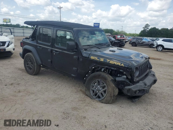 2024 Jeep Wrangler Sport S z VIN 1C4PJXDGXRW334039, wystawiony jako Copart lot #54206225 z przebiegiem 13 528 mil mil oraz Szkoda całkowita • Salvage title. Historia ofert i sprzedaży dostępna na DreamBid. Obrazek 4.