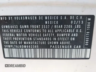 2013 Volkswagen Jetta TDI с VIN 3VWPL7AJ8DM662365, выставлен на аукционе IAAI как лот 42654920 с пробегом 145 785 миль миль и . История ставок и продаж доступна на DreamBid. Изображение 9.