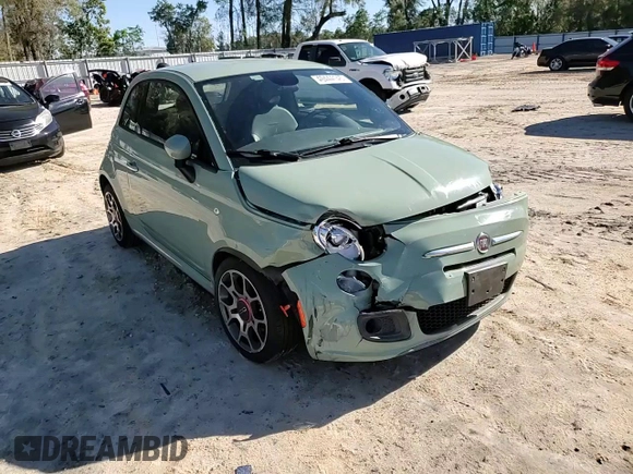 2015 FIAT 500 Sport with VIN 3C3CFFBR1FT707439, listed as a Copart auction lot 49444145 with 65,842 mi miles and Salvage Title. Bid and sale history available at carsss.com. Image 10.