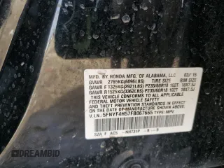 2015 Honda Pilot EX-L with VIN 5FNYF4H57FB067665, listed as a Copart auction lot 44211265 with 124,073 mi miles and Salvage Title. Bid and sale history available at carsss.com. Image 13.