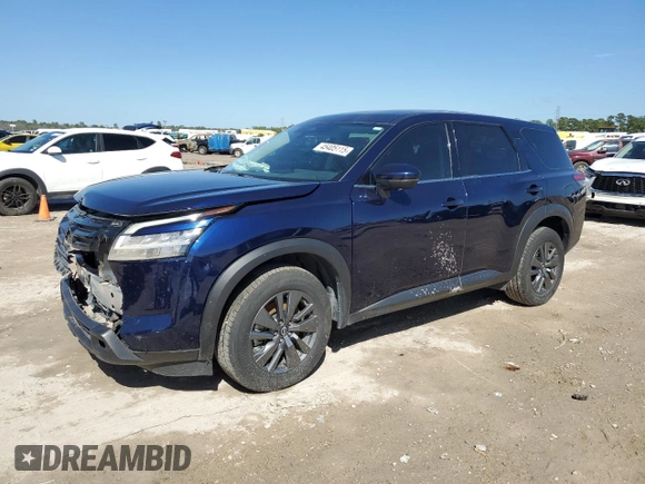 2022 Nissan Pathfinder S with VIN 5N1DR3ACXNC256066, listed as a Copart auction lot 45405115 with 28,851 mi miles and Salvage title. Bid and sale history available at DreamBid. Image 1.