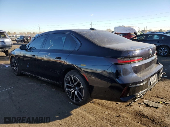 2023 BMW 7 Series 760i xDrive with VIN WBA33EJ0XPCM31466, listed as a Copart auction lot 79485593 with 12,374 mi miles and . Bid and sale history available at DreamBid. Image 2.
