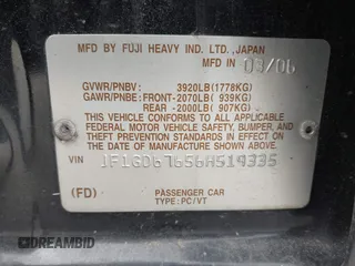 2006 Subaru Impreza i z VIN JF1GD67656H519335, wystawiony jako IAAI lot #42343279 z przebiegiem 181 088 mil mil oraz . Historia ofert i sprzedaży dostępna na DreamBid. Obrazek 9.