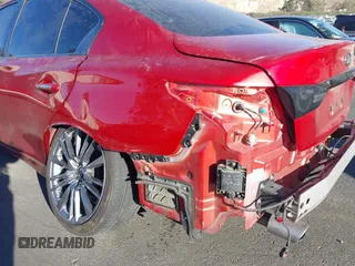 2021 Infiniti Q50 Red Sport 400 with VIN JN1FV7DP3MM850783, listed as a IAAI auction lot 41335175 with 59,113 mi miles and . Bid and sale history available at DreamBid. Image 6.
