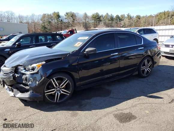 2016 Honda Accord Sedan Sport with VIN 1HGCR2F54GA227120, listed as a Copart auction lot 48806605 with 201,514 mi miles and Salvage Title. Bid and sale history available at carsss.com. Image 1.