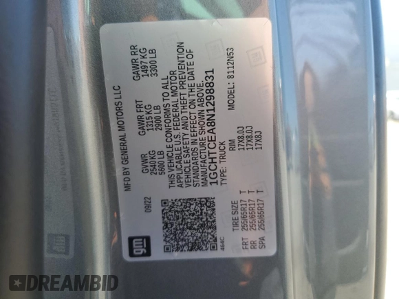 2022 Chevrolet Colorado 4WD LT z VIN 1GCHTCEA8N1298831, wystawiony jako Copart lot #53685745 z przebiegiem 9 293 mil mil oraz Szkoda całkowita • Salvage title. Historia ofert i sprzedaży dostępna na DreamBid. Obrazek 12.