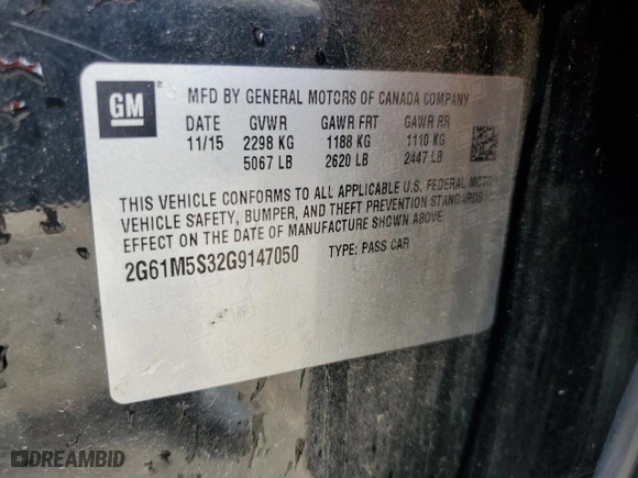 2016 Cadillac XTS Luxury Collection with VIN 2G61M5S32G9147050, listed as a Copart auction lot 51219075 with 118,663 mi miles and Salvage Title. Bid and sale history available at carsss.com. Image 13.