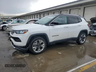 2022 Jeep Compass Limited с VIN 3C4NJDCB4NT135368, выставлен на аукционе Copart как лот 52295865 с пробегом 26 537 миль миль и Списание • Salvage title. История ставок и продаж доступна на DreamBid. Изображение 1.