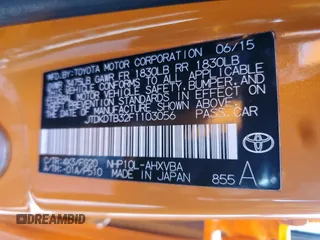 2015 Toyota Prius One with VIN JTDKDTB32F1103056, listed as a Copart auction lot 45696735 with 153,223 mi miles and Salvage Title. Bid and sale history available at carsss.com. Image 14.