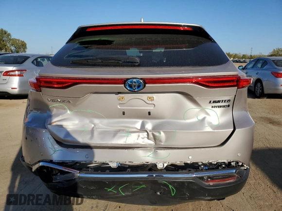 2022 Toyota Venza LE with VIN JTEAAAAH9NJ087356, listed as a Copart auction lot 74365184 with 38,094 mi miles and Salvage Title. Bid and sale history available at carsss.com. Image 6.