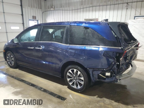 2023 Honda Odyssey EX-L with VIN 5FNRL6H68PB076152, listed as a Copart auction lot 47424605 with 14,742 mi miles and Salvage Title. Bid and sale history available at carsss.com. Image 2.