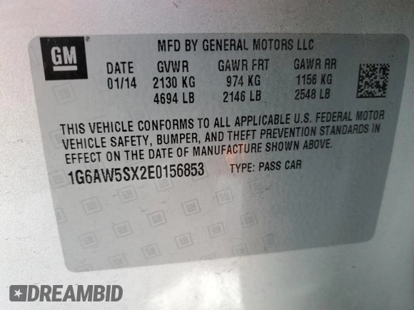 2014 Cadillac CTS AWD z VIN 1G6AW5SX2E0156853, wystawiony jako Copart lot #45991835 z przebiegiem 99 702 mil mil oraz Szkoda całkowita • Salvage title. Historia ofert i sprzedaży dostępna na DreamBid. Obrazek 12.