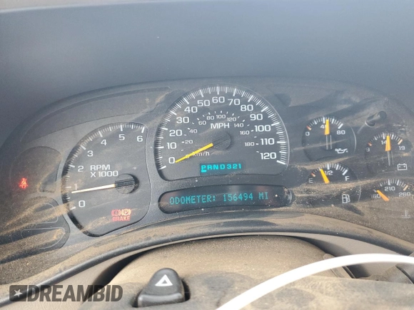 2004 Chevrolet Tahoe LS with VIN 1GNEC13Z44J319700, listed as a Copart auction lot 57966475 with 156,494 mi miles and Salvage title. Bid and sale history available at DreamBid. Image 9.