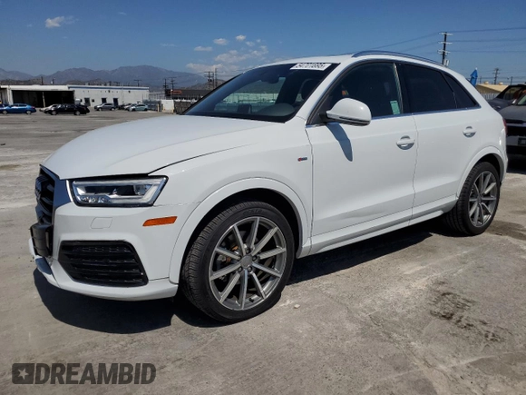 2018 Audi Q3 Premium Plus with VIN WA1HCCFS0JR008529, listed as a Copart auction lot 54701695 with 54,391 mi miles and Salvage title. Bid and sale history available at DreamBid. Image 1.