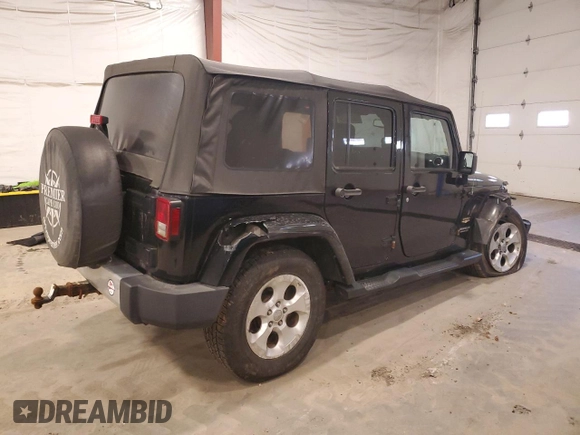 2015 Jeep Wrangler Unlimited Sahara with VIN 1C4BJWEG5FL611521, listed as a Copart auction lot 50609985 with 207,473 mi miles and Salvage Title. Bid and sale history available at carsss.com. Image 3.