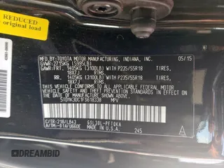 2015 Toyota Sienna XLE with VIN 5TDYK3DC1FS618338, listed as a Copart auction lot 63567755 with 119,596 mi miles and Salvage title. Bid and sale history available at DreamBid. Image 13.