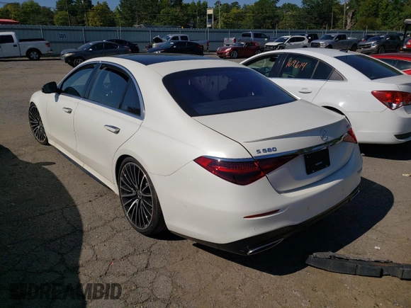 2022 Mercedes-Benz S 580 with VIN W1K6G7GB2NA123344, listed as a Copart auction lot 66086132 with Not Provided miles and . Bid and sale history available at DreamBid. Image 3.